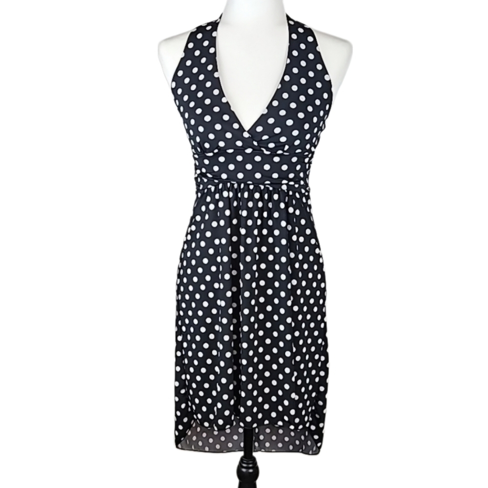 Retri Polka Dot Dress Black & White by Star Vixen, S